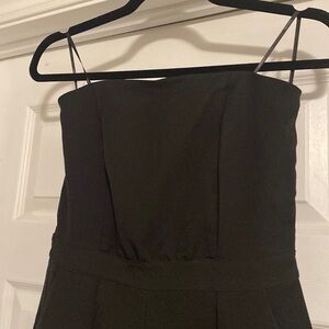 Strapless Black Culotte Jumpsuit